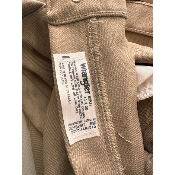 Wrangler Dress Pants Mens 40x30 Tan Khaki Cowboy Wrancher Boot 82TN Vintage - Picture 7 of 10